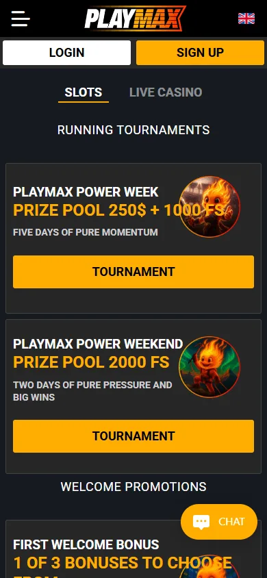 Playmax Casino mobile promotions area